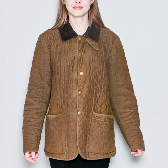 BARBOUR Men's Bant Corduroy Brown Contrasting Quilted Jacket M - Picture 1 of 10